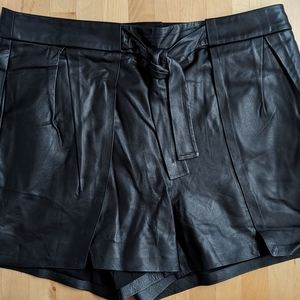 Halston Heritage Genuine leather shorts, size 10, black